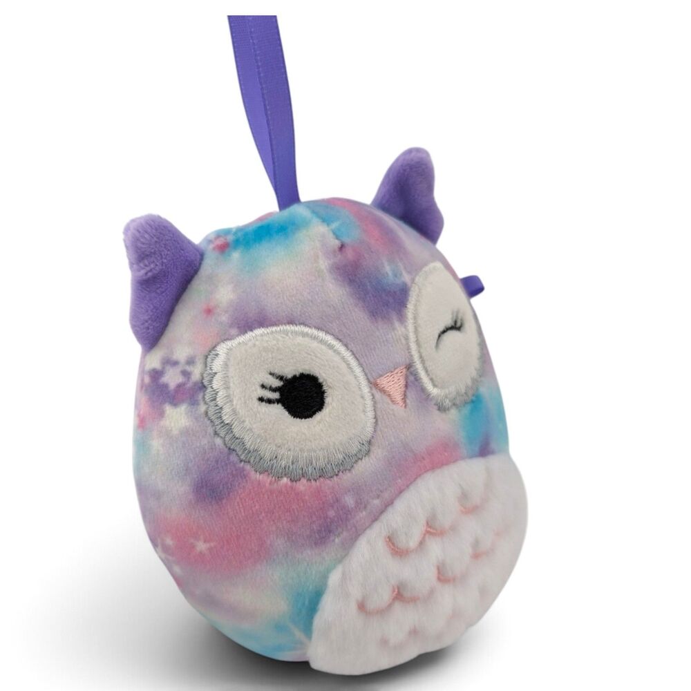 Original Squishmallows Solina Owl Plush Ornament Ribbon Loop 5" Pastel